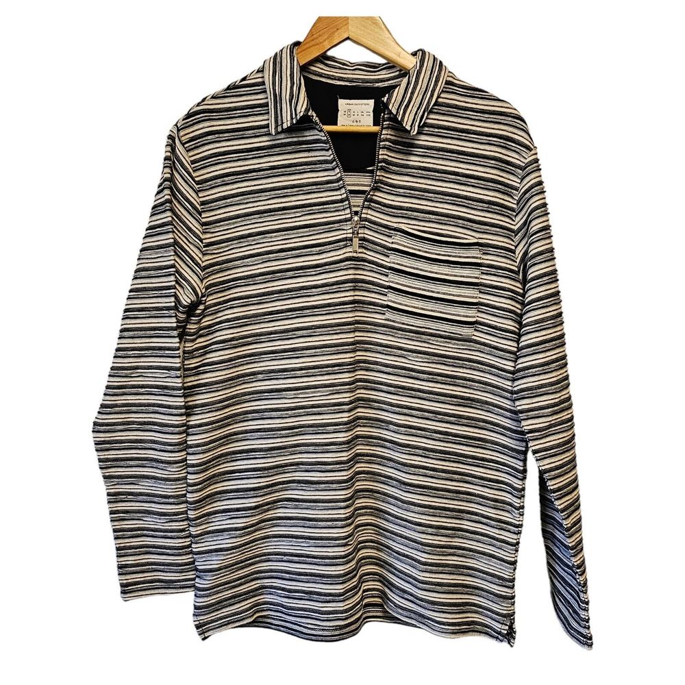 Urban Outfitters Quarter-Zip Jacquard Rugby‎ Shirt size Small